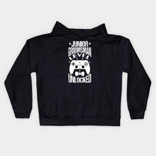 Junior Groomsman Level Unlocked Wedding Party Kids Hoodie